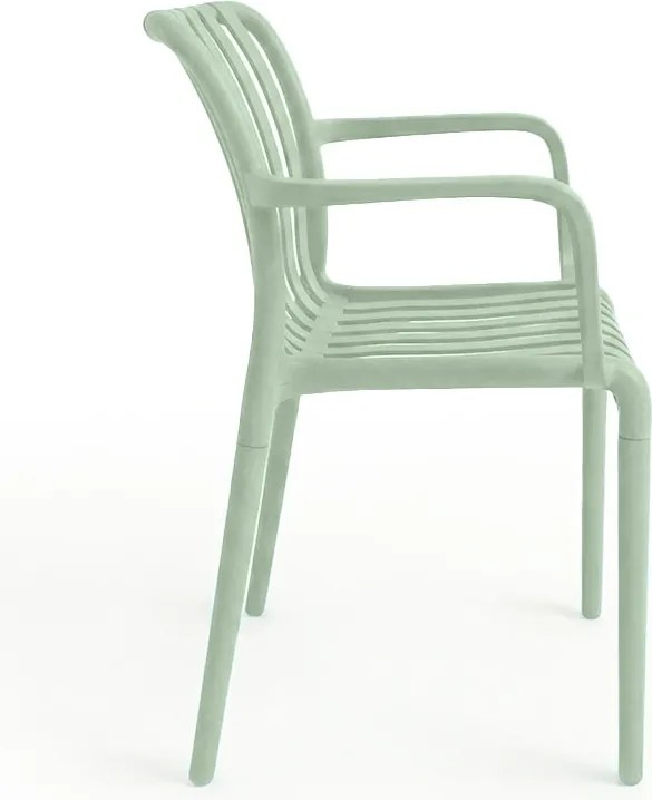 Műanyag szék TREGO karfákkal, zöld