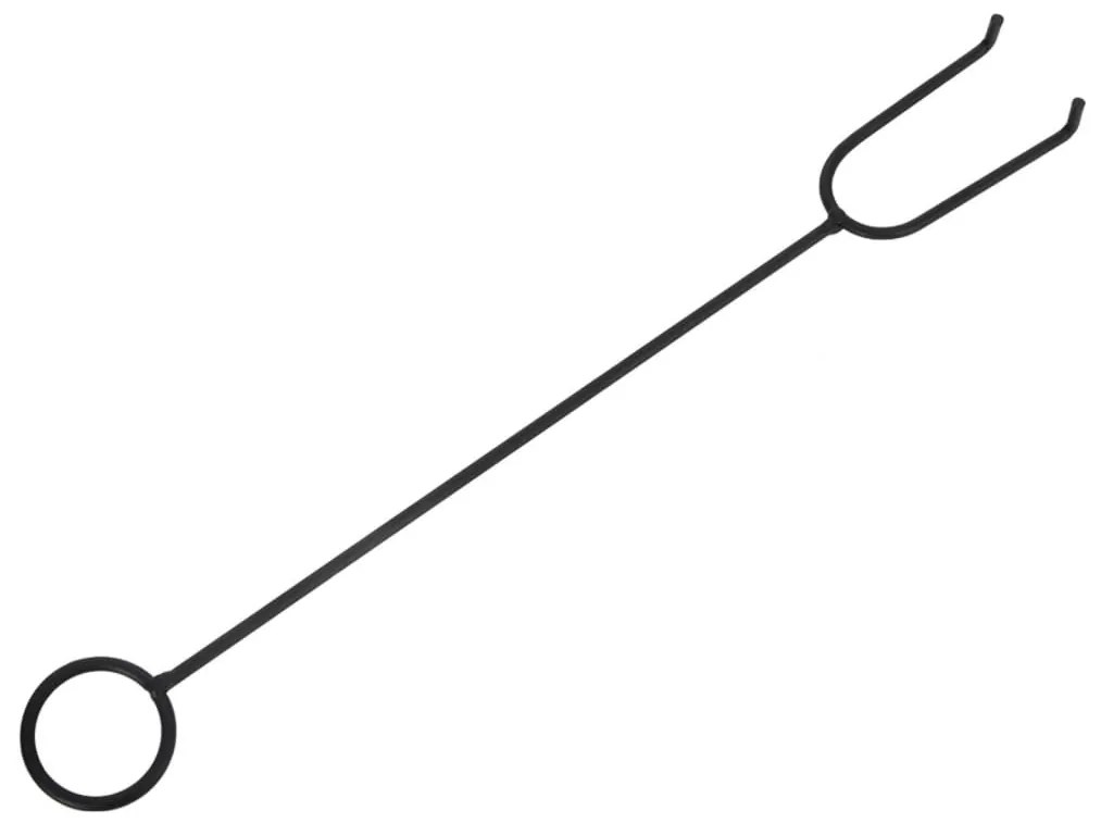 acél XXL méretű tűztál piszkavassal 58 cm