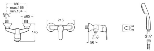 Roca A5A2025C02 - VICTORIA zuhanyszett csapteleppel, fényes króm