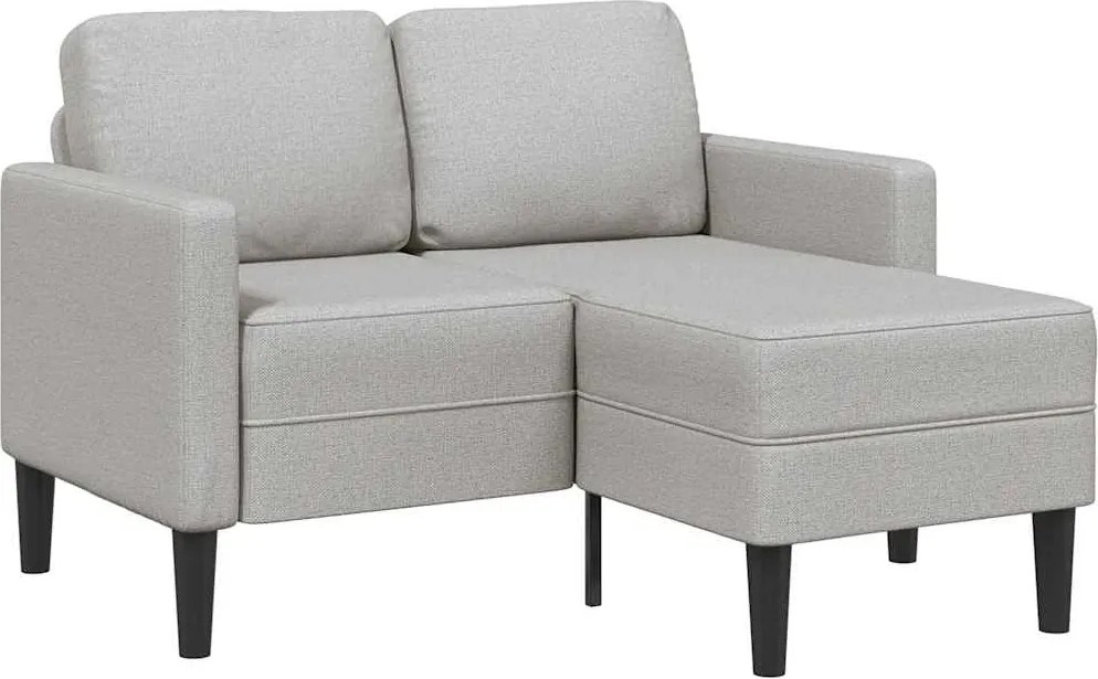 vidaXL felhőszürke anyagból 2 üléses kanapé L-alakú kanapéval 125 cm