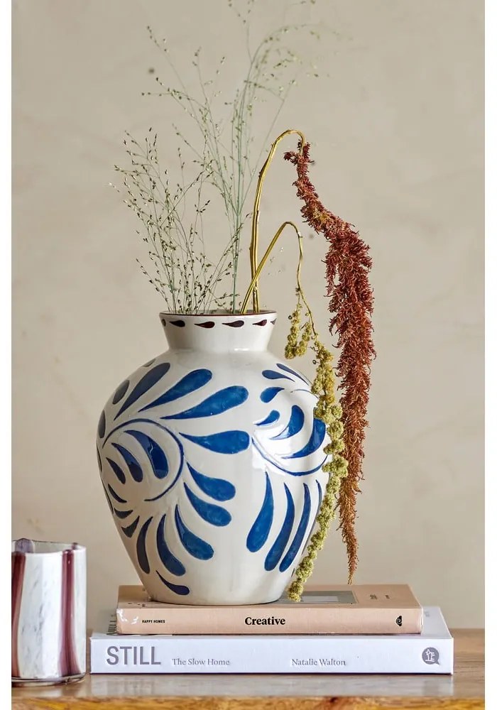 Krémszínű agyagkerámia váza (magasság 24 cm) Heikki – Bloomingville