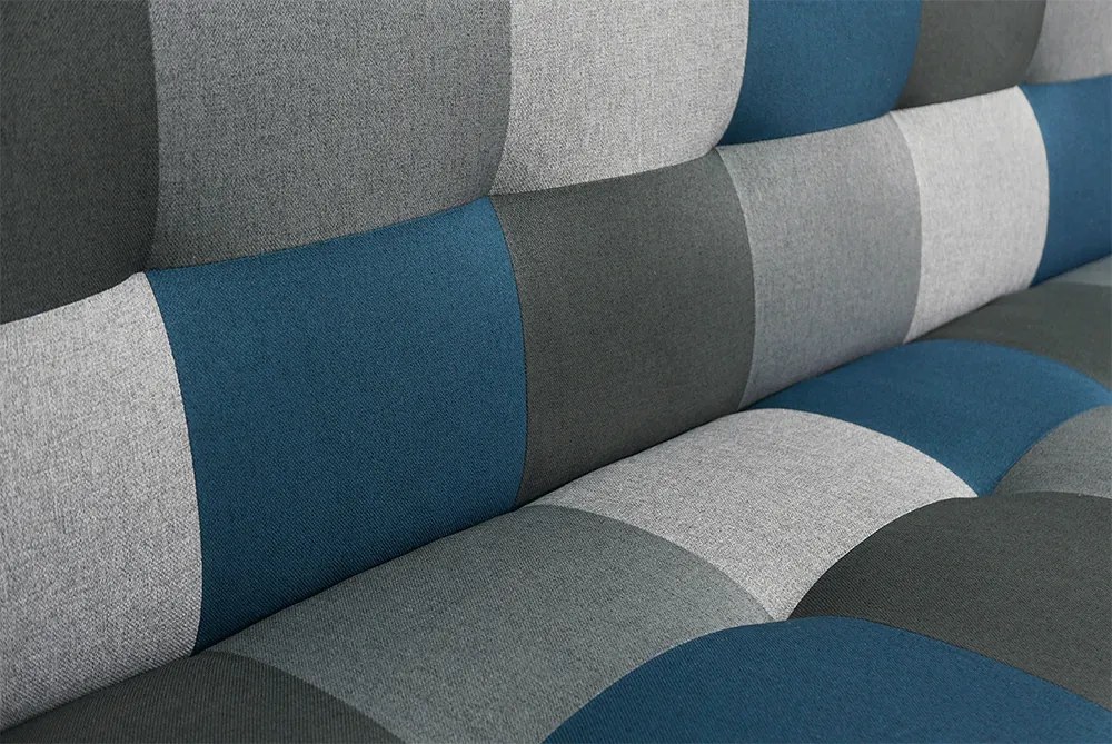 Kanapé, kék színű anyag/szürke, ALABAMA