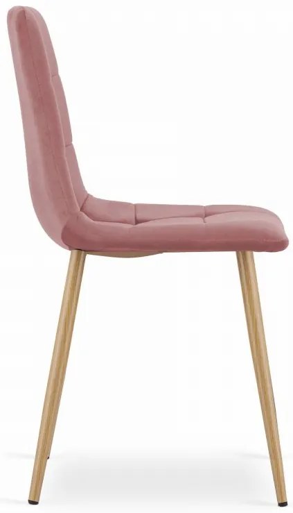 Rózsaszín bársony szék KARA