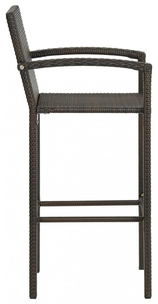2 db barna polyrattan bárszék