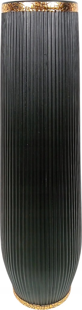 Dekorációs Váza Nagy 60cm Fekete-Arany Halvány Glamour Karcsú Nappali