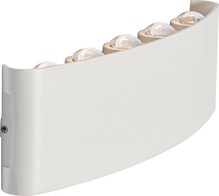 Kültéri fali lámpa fehér, LED-del, 10-lámpás, IP54 - Silly