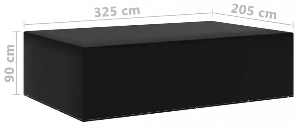 2 db kerti bútor huzat 12 fűzőlyukkal 325 x 205 x 90 cm