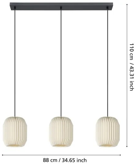 Eglo 44102 - Csillár zsinóron BELGRAVE 3xE27/40W/230V