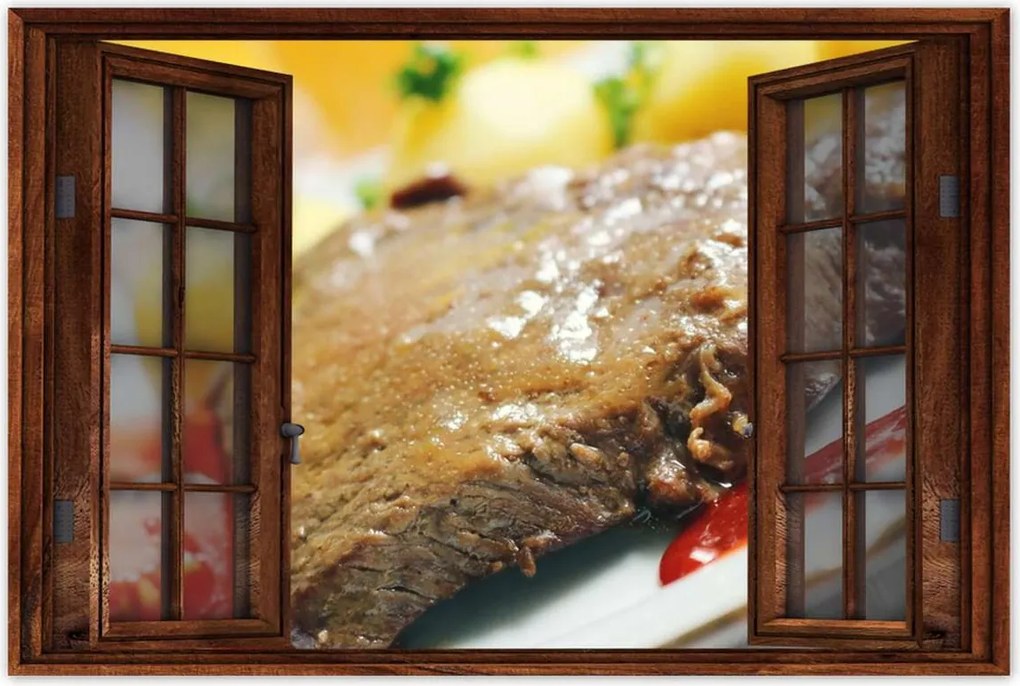 Poszterek 60x40 Steak zöldségekkel