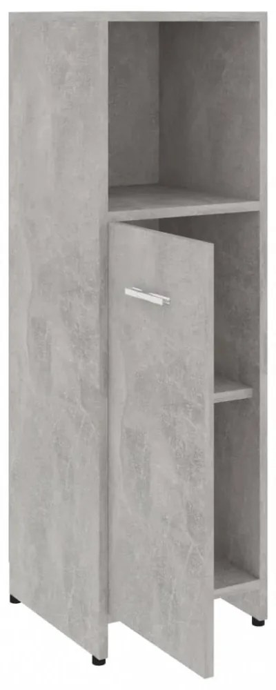 betonszürke szerelt fa fürdőszobaszekrény 30 x 30 x 95 cm
