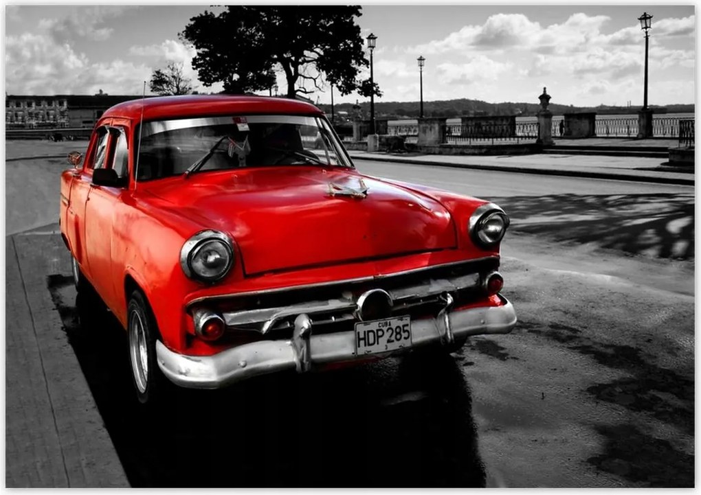 Fotótapéták 208x146 Kubai piros autó