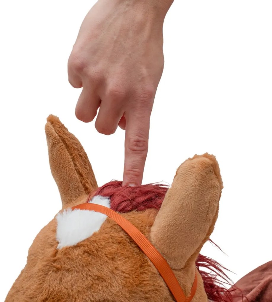 Plüss felfújható ugráló ló hangokkal Baby Mix barna