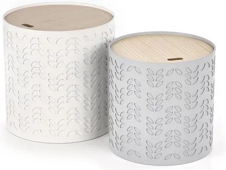 ALBA fehér/szürke dohányzóasztal