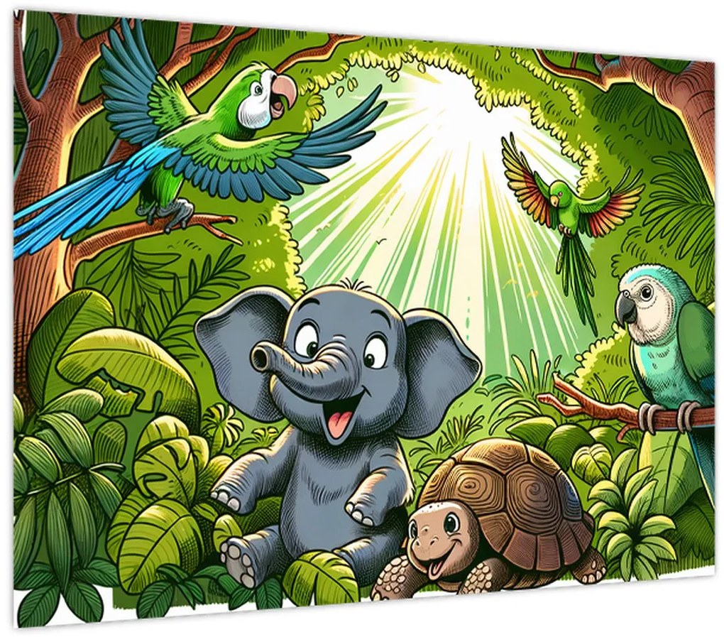 Kép - Vidám állatkák (70x50 cm)