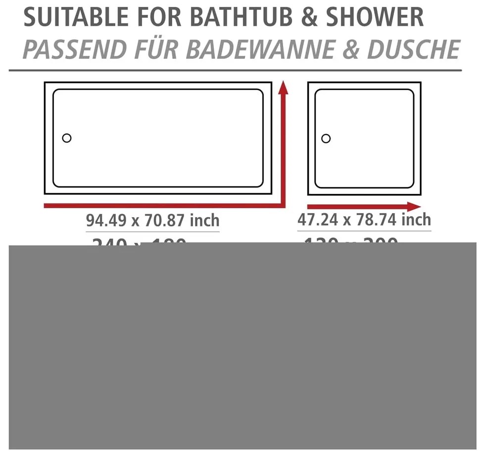 Zuhanyfüggöny 200x180 cm Aquaris – Wenko
