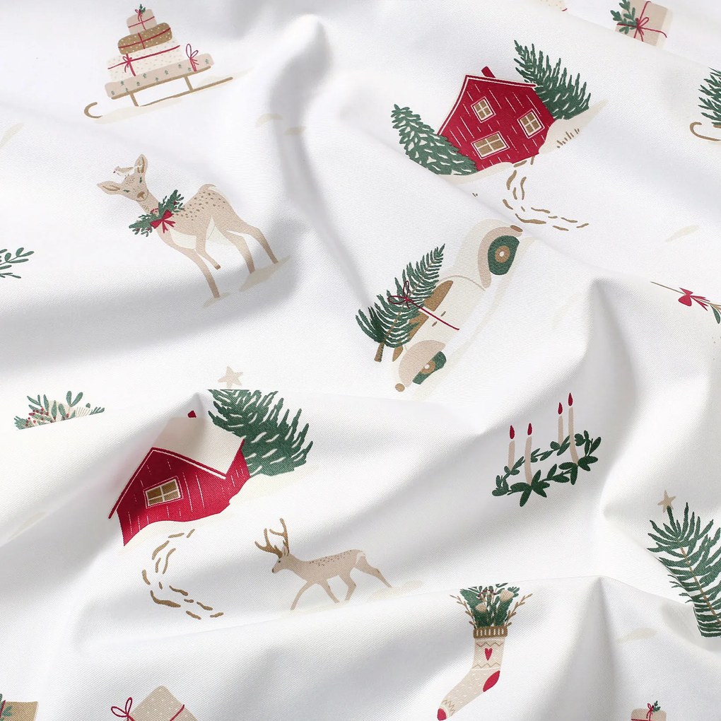 Goldea karácsonyi kör alakú terítő - extra erős 100% - os pamut - tradicionális karácsonyi Ø 140 cm