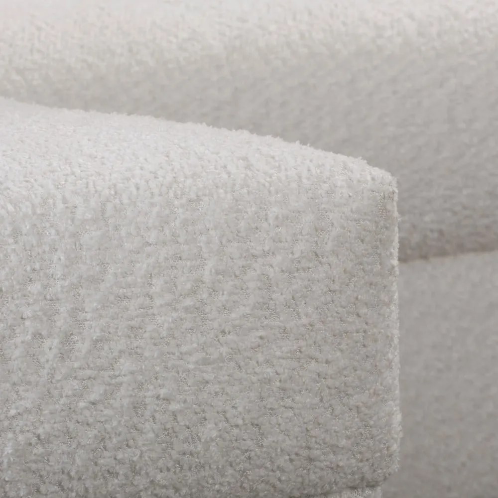 Fehér buklé sarokkanapé (bal oldali) Ariella – Ropez