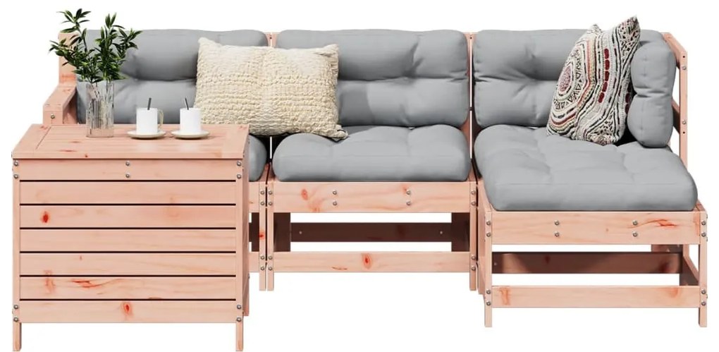 5 részes tömör duglászfenyő kerti kanapészett