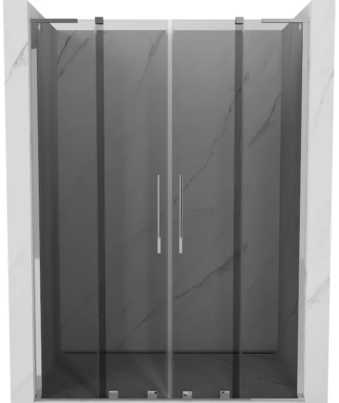 Mexen Velar L Duo, tolózuhanyajtó nyitáshoz 140 cm, 8mm szürke üveg, króm, 871-140-003-42-01