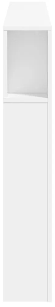 fehér szerelt fa LED-es fejtámla 160x18,5x103,5 cm