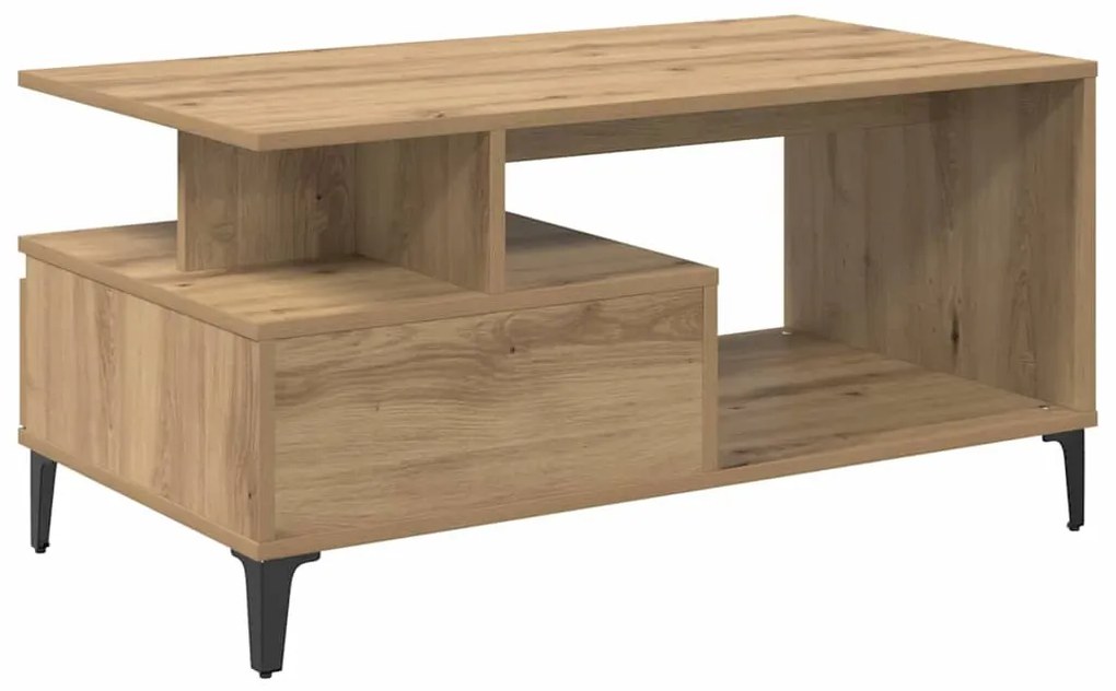 Dohányzóasztal kézműves tölgy 90 x 49 x 45 cm Faanyag