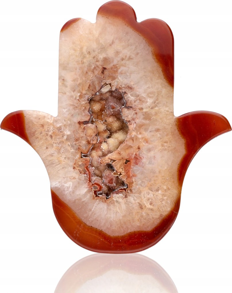Hamsa természetes kőből Achát Gyönyörű Példány 156g kéz állvány 108