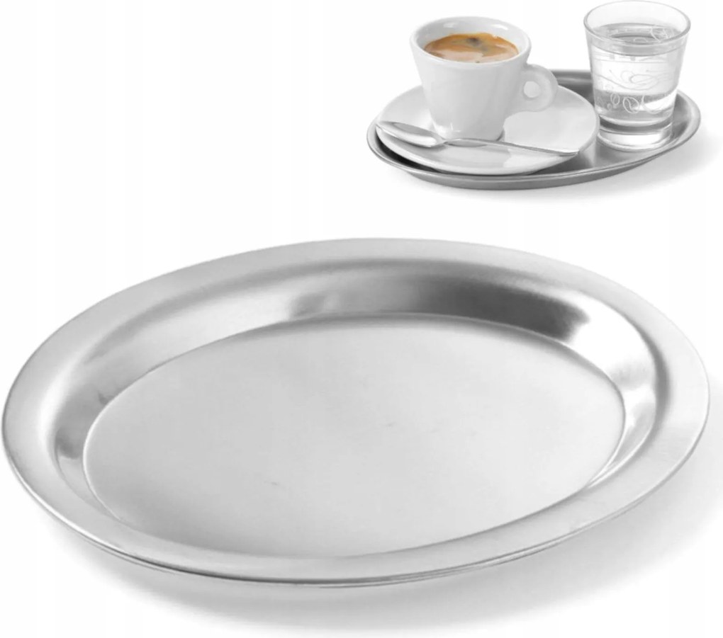 Kávé Tálaló Tálca Acél Ovális 26.5X19.5CM Hendi