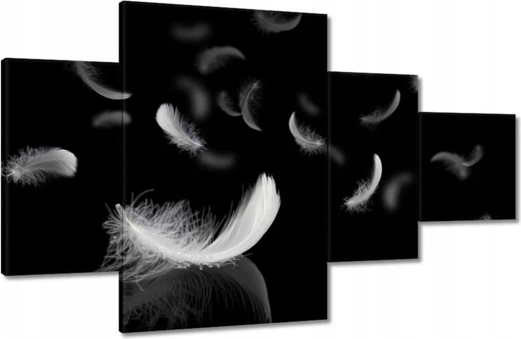 Vászonkép 130x80 Hulló fehér tollak