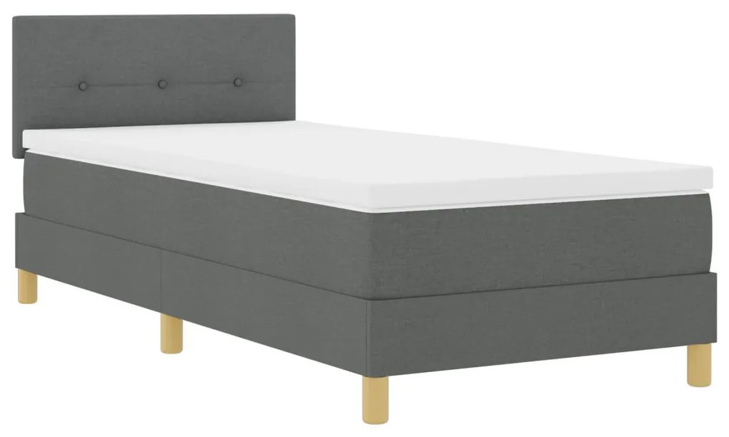 Boxspring ágy matraccal Sötétszürke 100x200 cm Szövet