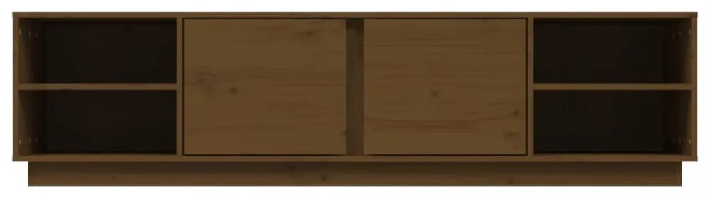 mézbarna tömör fenyőfa TV-szekrény 156 x 40 x 40 cm