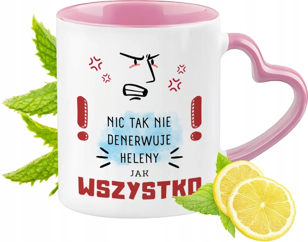 Helena Bögre Rózsaszín Szív Alakú Füllel Kávé Ajándék