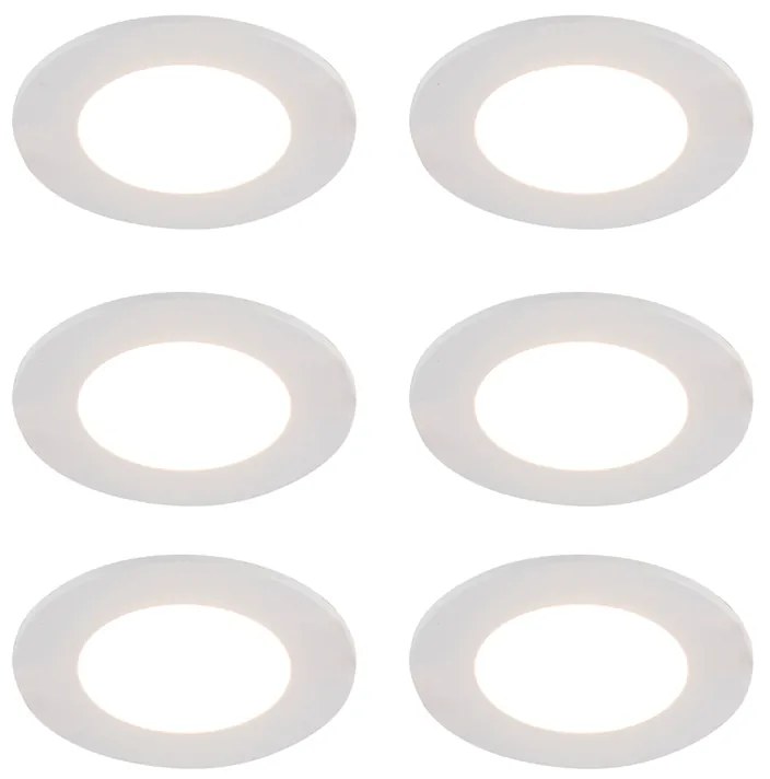 6 darabos fehér beépíthető spotlámpa szett LED-del, Dim to Warm funkcióval 7W IP65 - Blanca