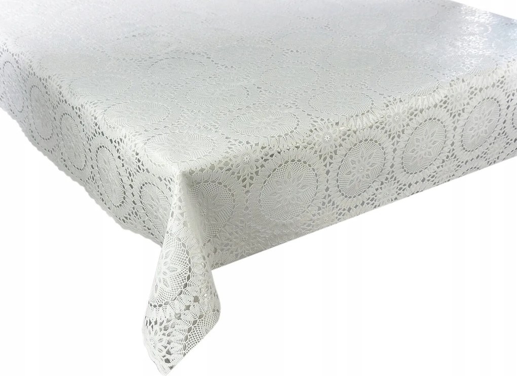 Cerata Csipke Abrosz Csipke Méter Virágok Fehér 140x137 cm