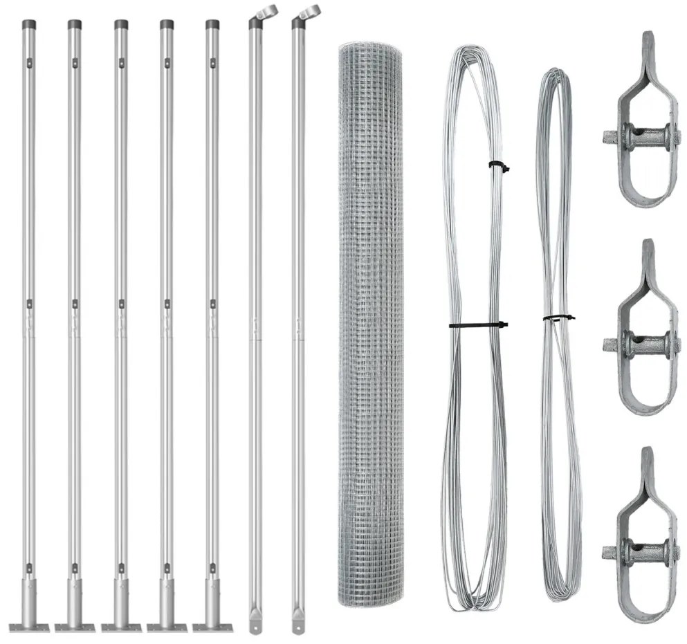 Kerítésoszlop Készlet 2 db Galvanizált acél 10 m x 1 m Tartós