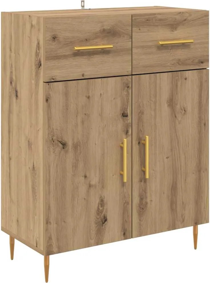 vidaXL Széf fiókkal Artisan tölgy 69,5 x 34 x 90 cm Faanyag