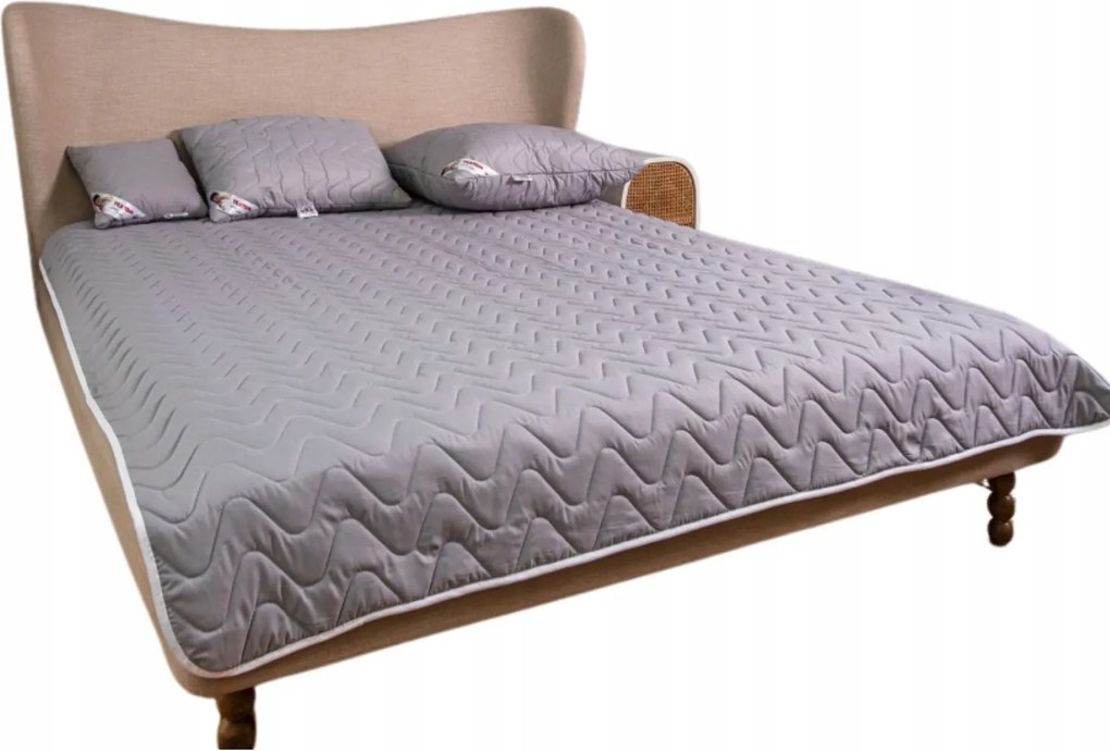 Nyári Paplan Szürke Könnyű 140x200, Antiallergén És Rugalmas, Lengyel Termék