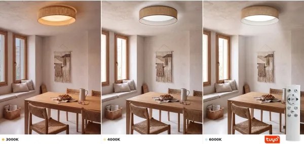 Brilagi - nagy, dimmelhető LED-lámpatest SM. ST. 36W/230V 3000-6000K átm. 55 cm bézs WT + távirányító