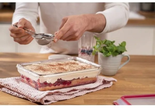 Tefal - Élelmiszer tartó 3 l MSEAL GLASS piros/üveg