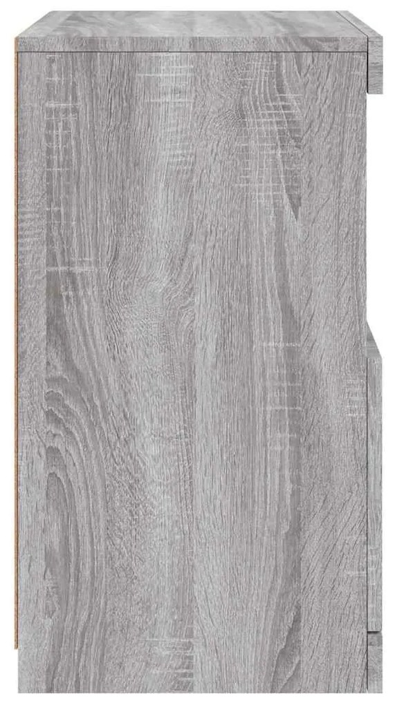 szürke sonoma színű tálalószekrény LED-ekkel 41 x 37 x 67 cm