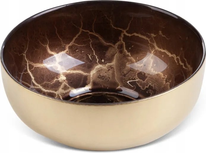 Dekorációs tál Suzi 15x7 Eurofirany arany barna üveg