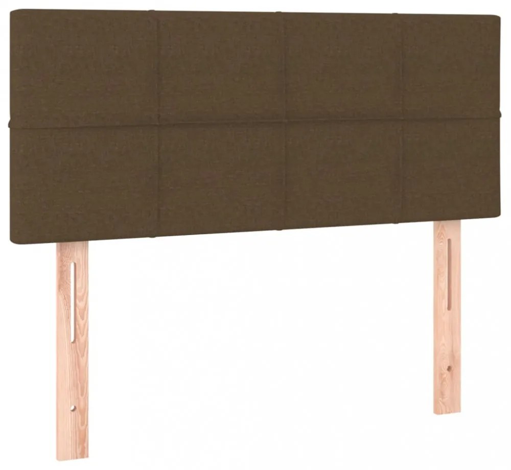 sötétbarna szövet rugós ágy matraccal 90 x 200 cm