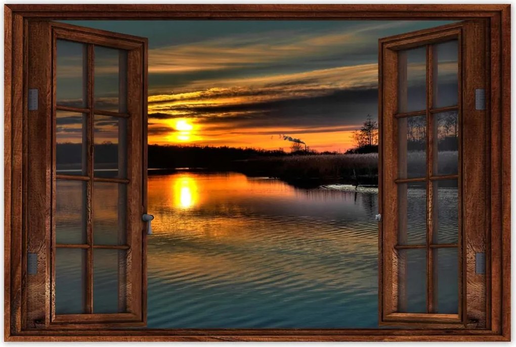 Poszterek 60x40 Nyugat a nyugodt víz felett