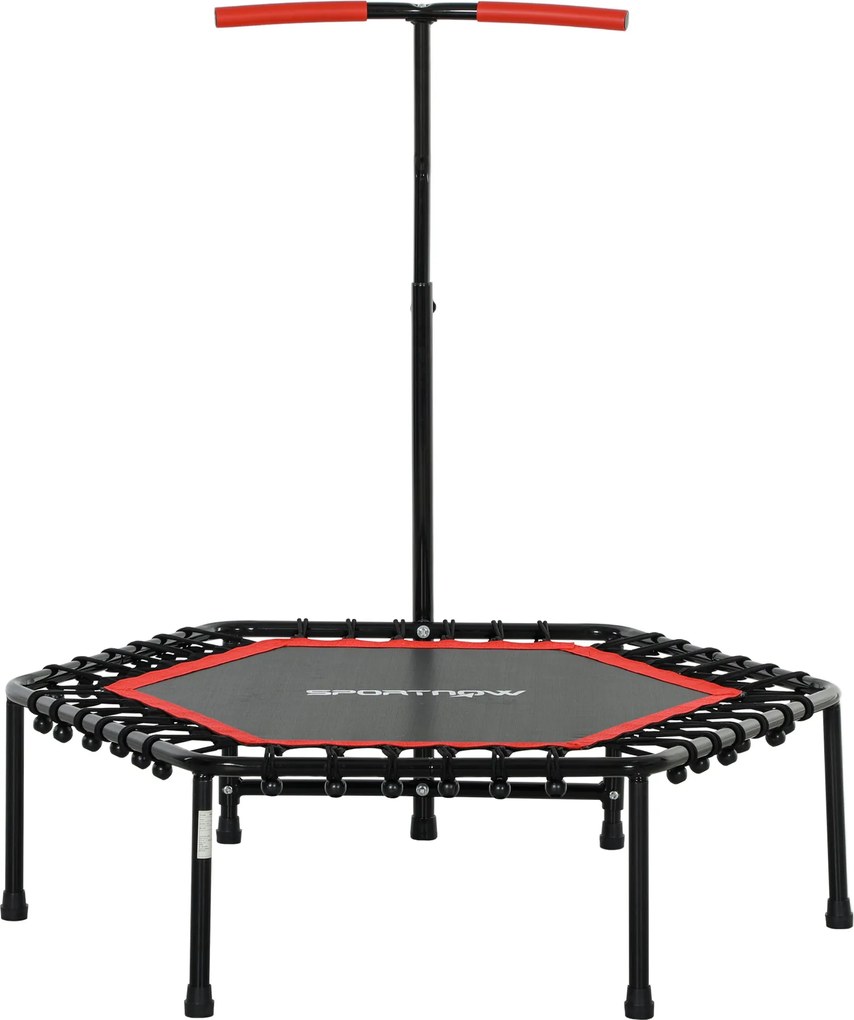 SPORTNOW Fitness Trambulin 114x114x132 cm Rugalmas Ágy Fitnessz Állítható 3 Szintű Fogantyúval Acél Keret Lábody Edzéshez Otthon Irodában Fitneszterem