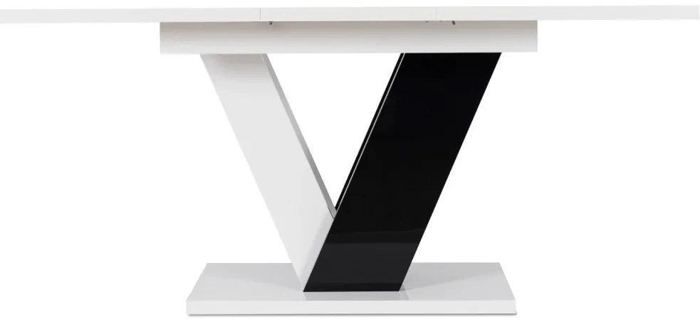 Magasfényű Étkezőasztal Fehér/Fekete Színben. CLARK 120-160 cm