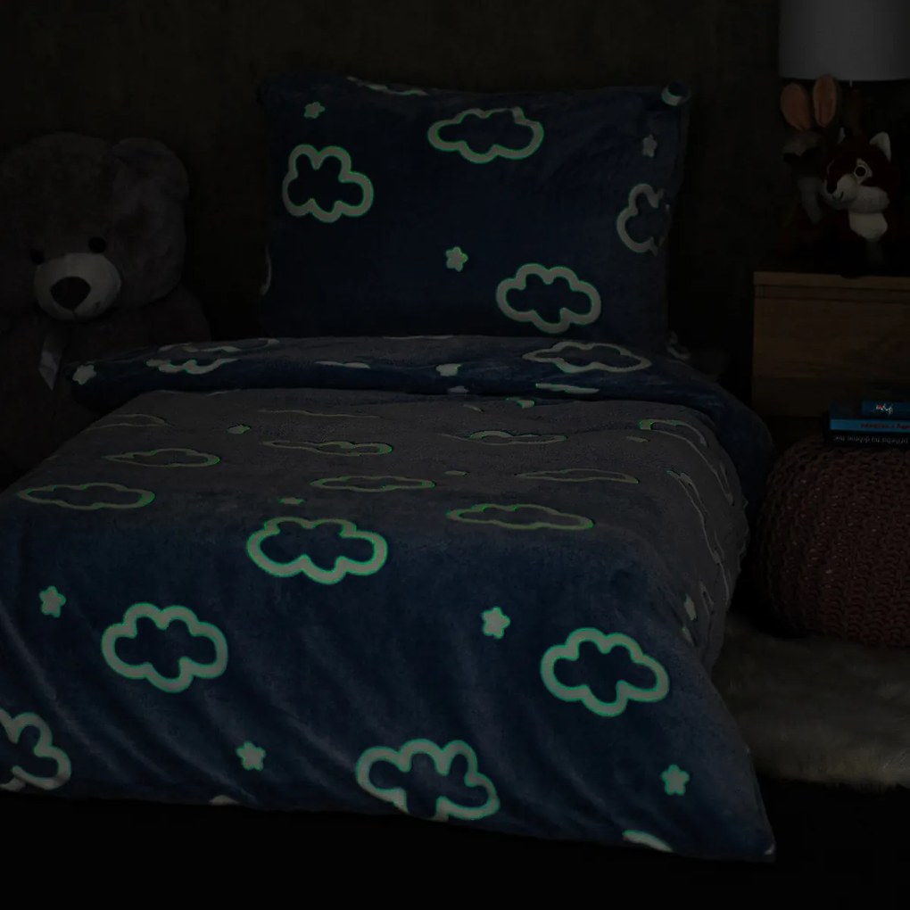 4Home Világító ágynemű mikroflanel Cloud , 140 x200 cm, 70 x 90 cm