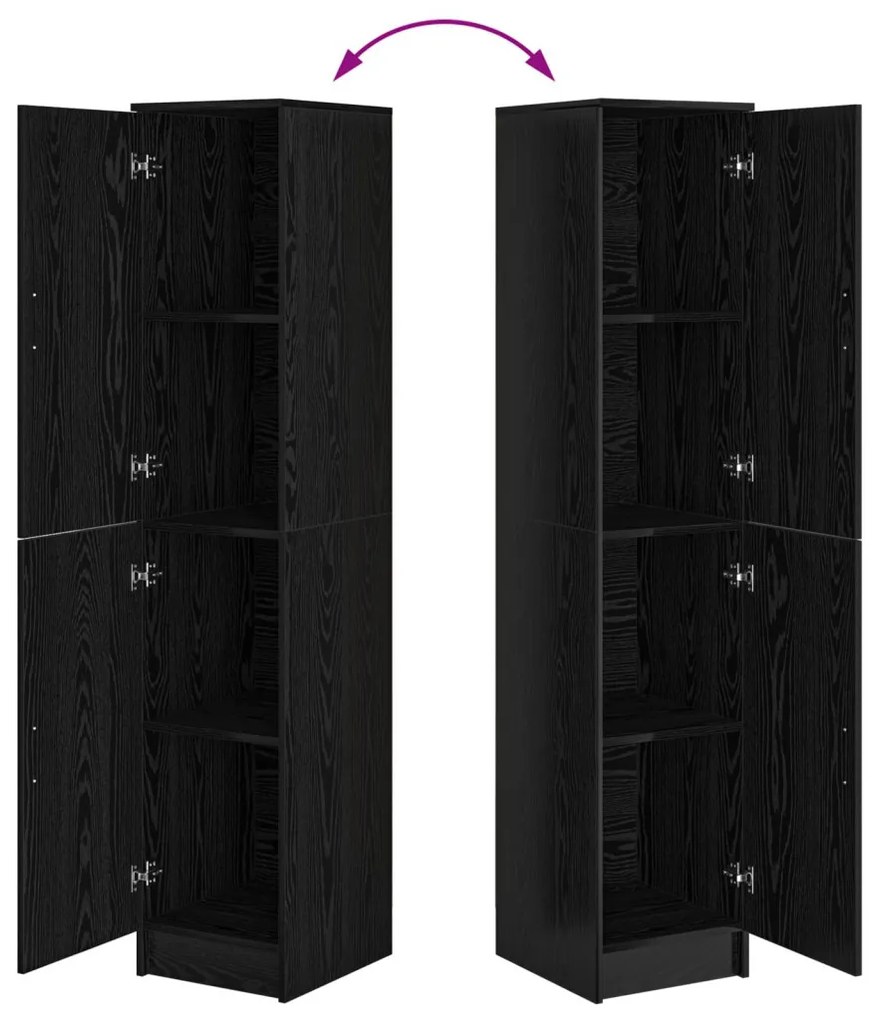 Magas Szekrény Musta tammi 35 x 39 x 168 cm Faanyag