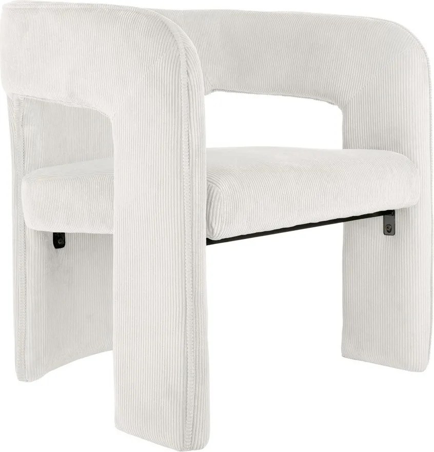 Fehér kordbársony fotel Vigor – Leitmotiv