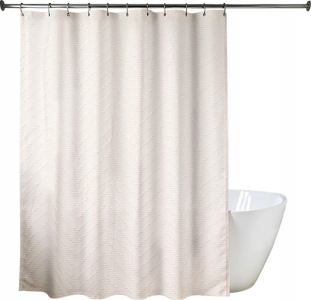 Zuhanyfüggöny 180x180cm bézs Ivy vízálló mikroszálas fürdőszobai