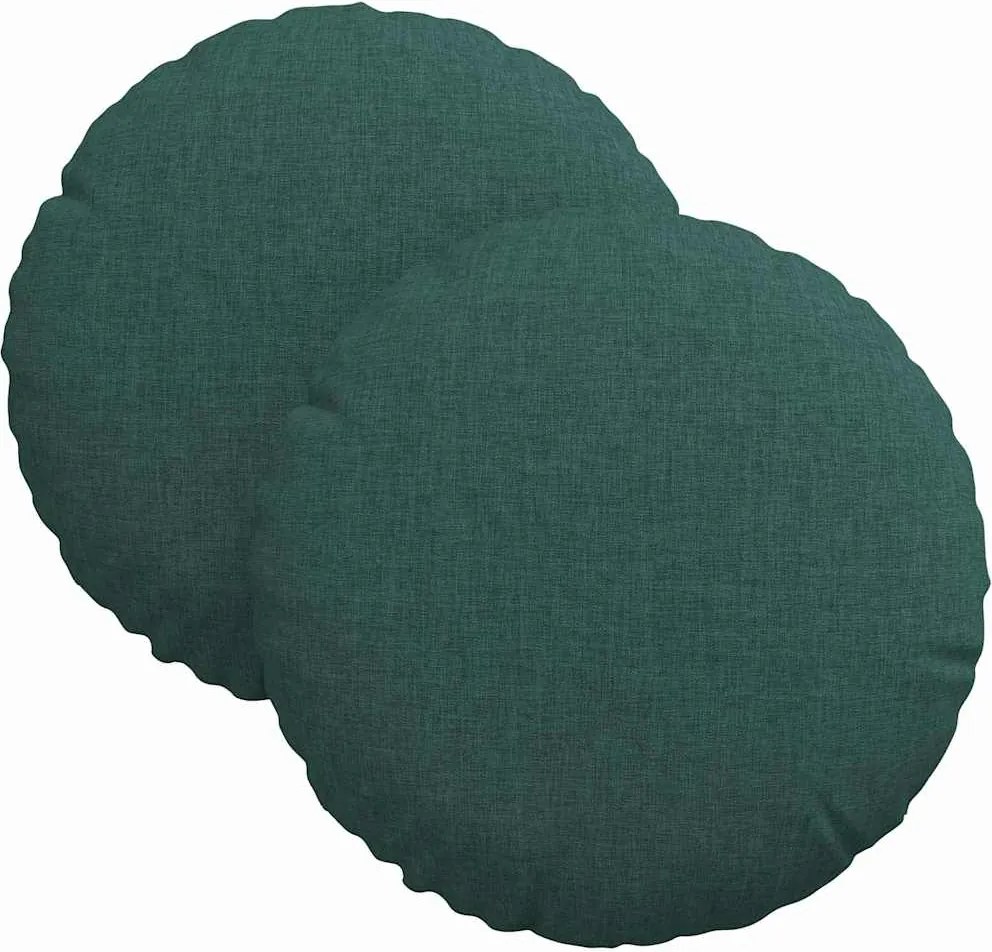 vidaXL Ülőpárnák 2 pcs Sötétzöld Ø30 x 13 cm szövet