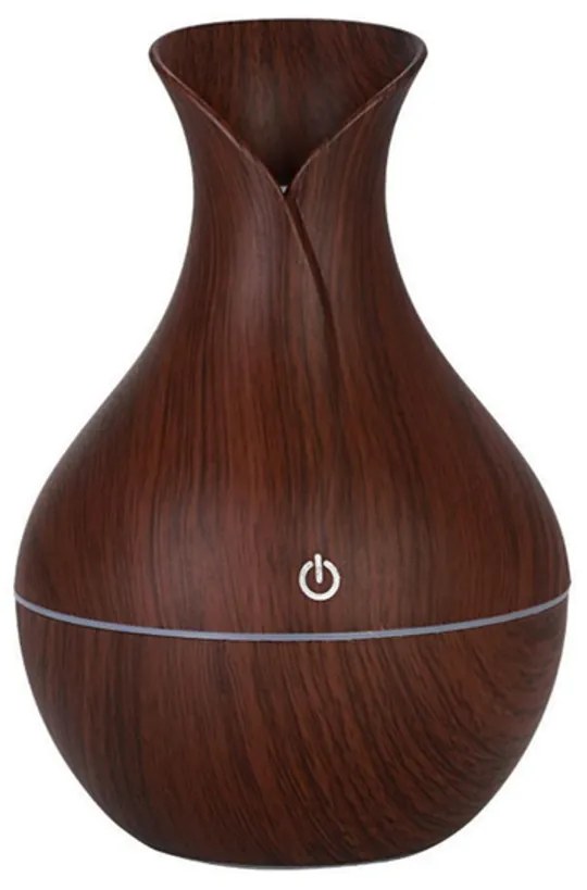 Tulipán alakú mini párologtató USB-vel, 7 színben világít, 200 ml-es tartály, sötétbarna